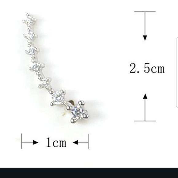 Very Pretty CZ Ear Climbers in GOLD - Picture 2 of 11